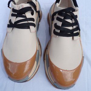 NWOT FREE PEOPLE X MUTMA ROBO SNEAKERS-TAN SZ 8.5.